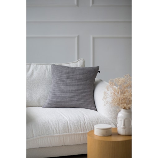 Poszewka rustykalna kwadratowa szara, 50 x 50 cm, La Manta