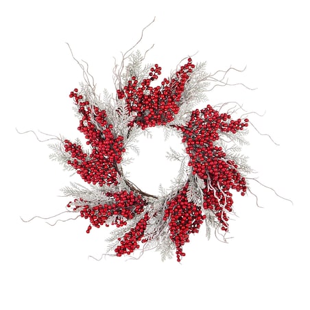 Wianek świąteczny czerwono-biały Ø55 cm