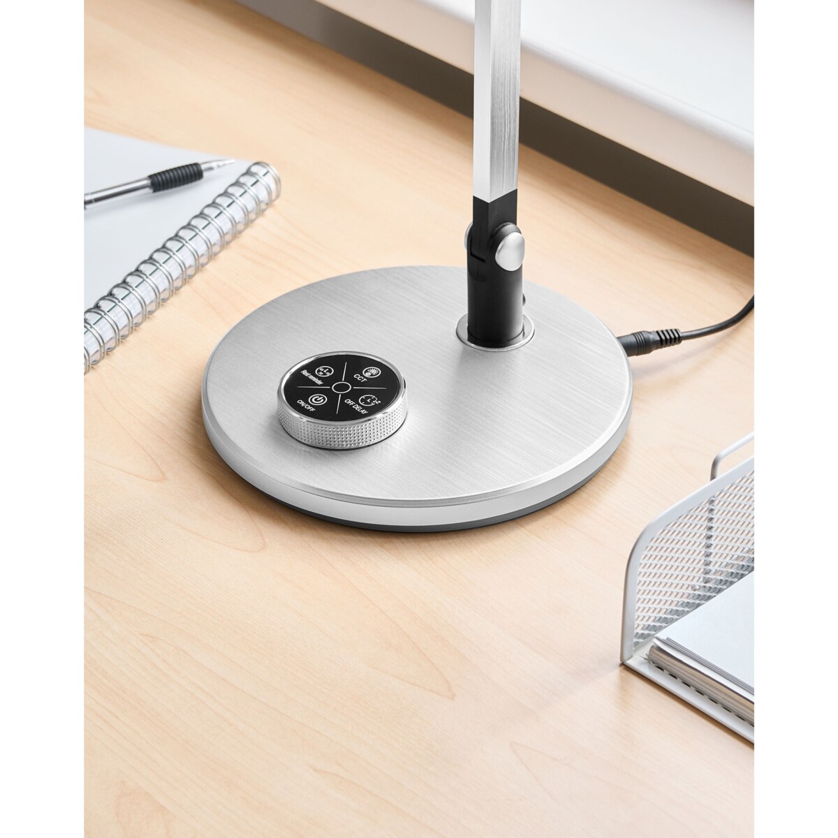 Lampa biurkowa LED HYDRUS Ze ściemniaczem Srebrny