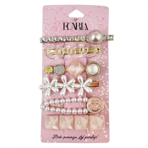 Zestaw 6 sztuk Opalizujących Spinek Róż do włosów SP204