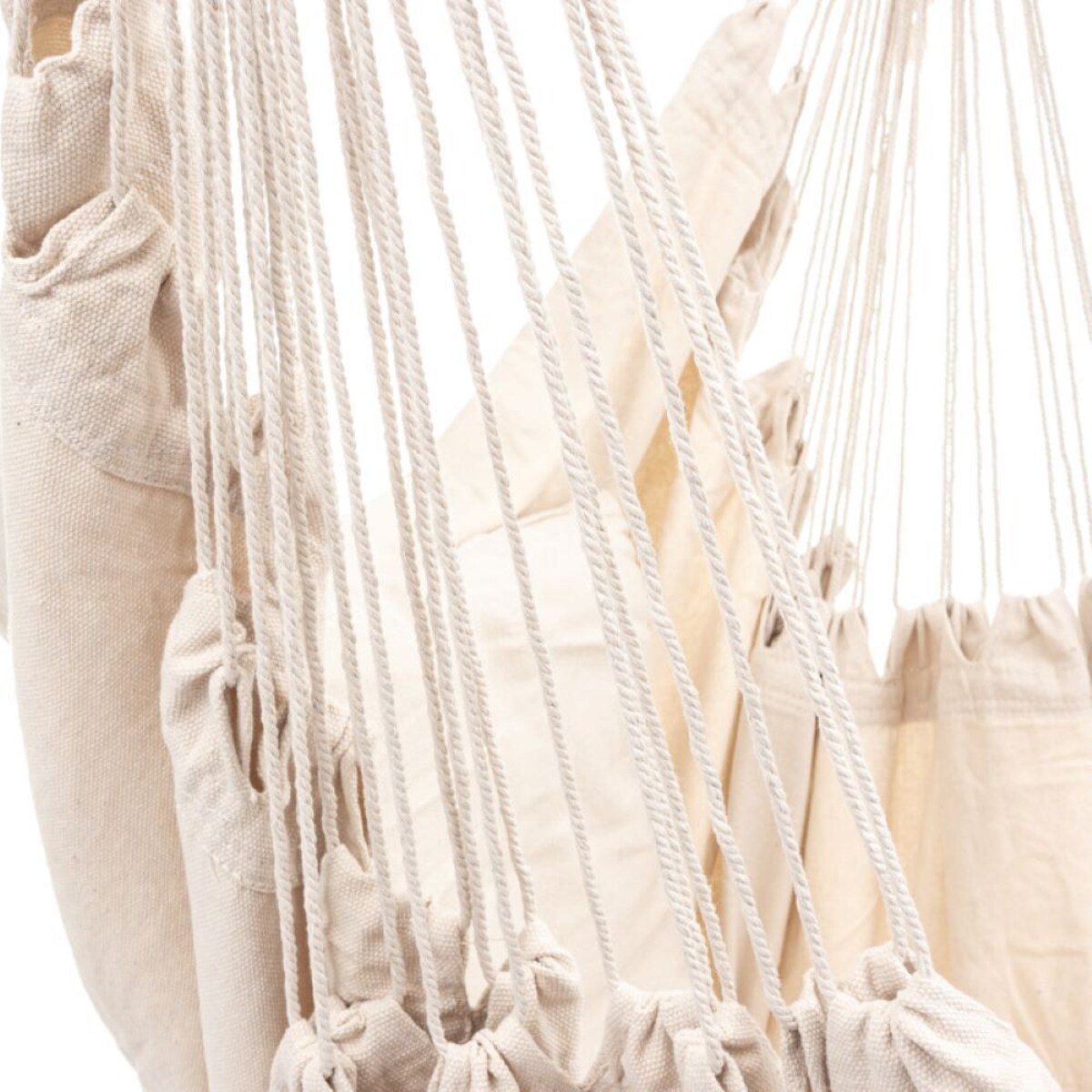 Krzesło wiszące ogrodowe hamak, brazylijskie L beżowe