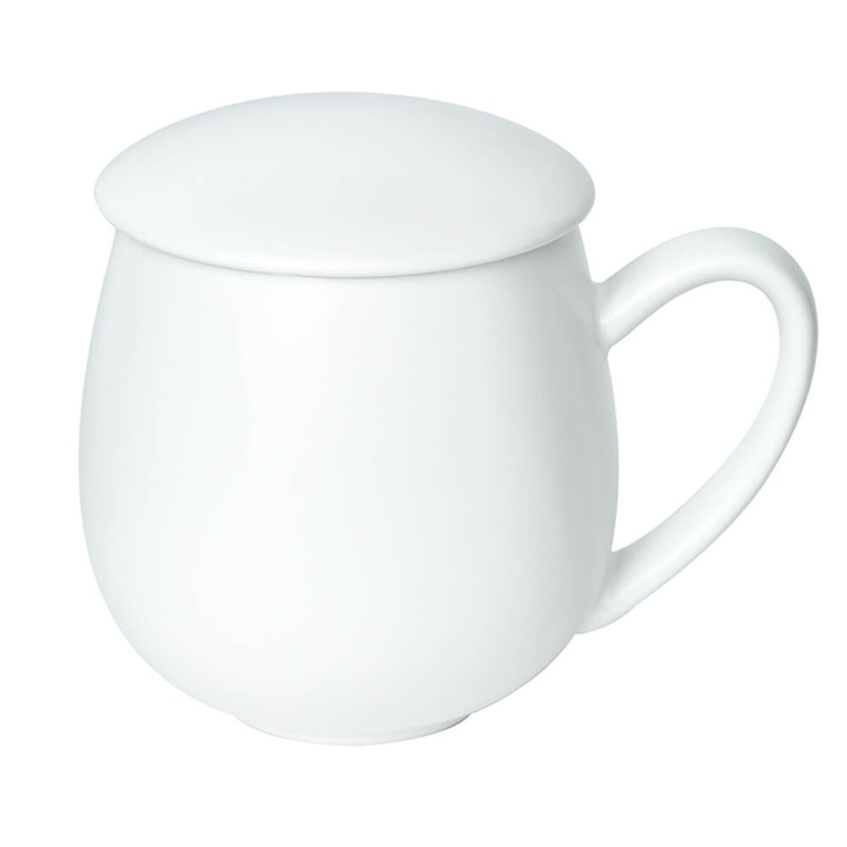 Kubek z zaparzaczem i pokrywką biały matowy - super zestaw do przygotowania herbaty, perfekcyjny podarunek prezent dla mamy, taty, babci, dziadka