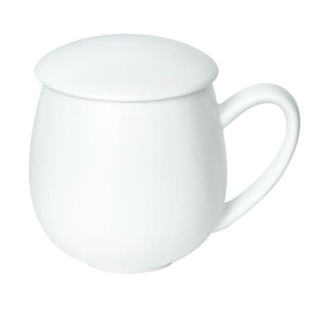 Kubek z zaparzaczem i pokrywką biały matowy - super zestaw do przygotowania herbaty, perfekcyjny podarunek prezent dla mamy, taty, babci, dziadka