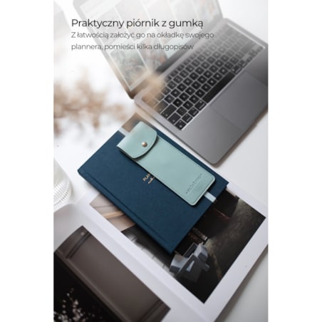 Piórnik na planner z gumką – Mint Breeze
