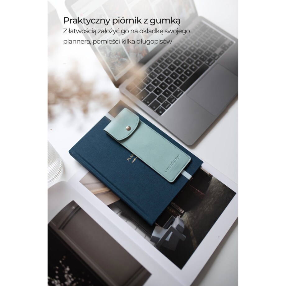 Piórnik na planner z gumką – Mint Breeze