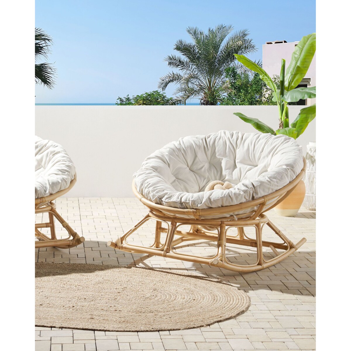 Krzesło ogrodowe Rattan Jasnobeżowy ORVIETO