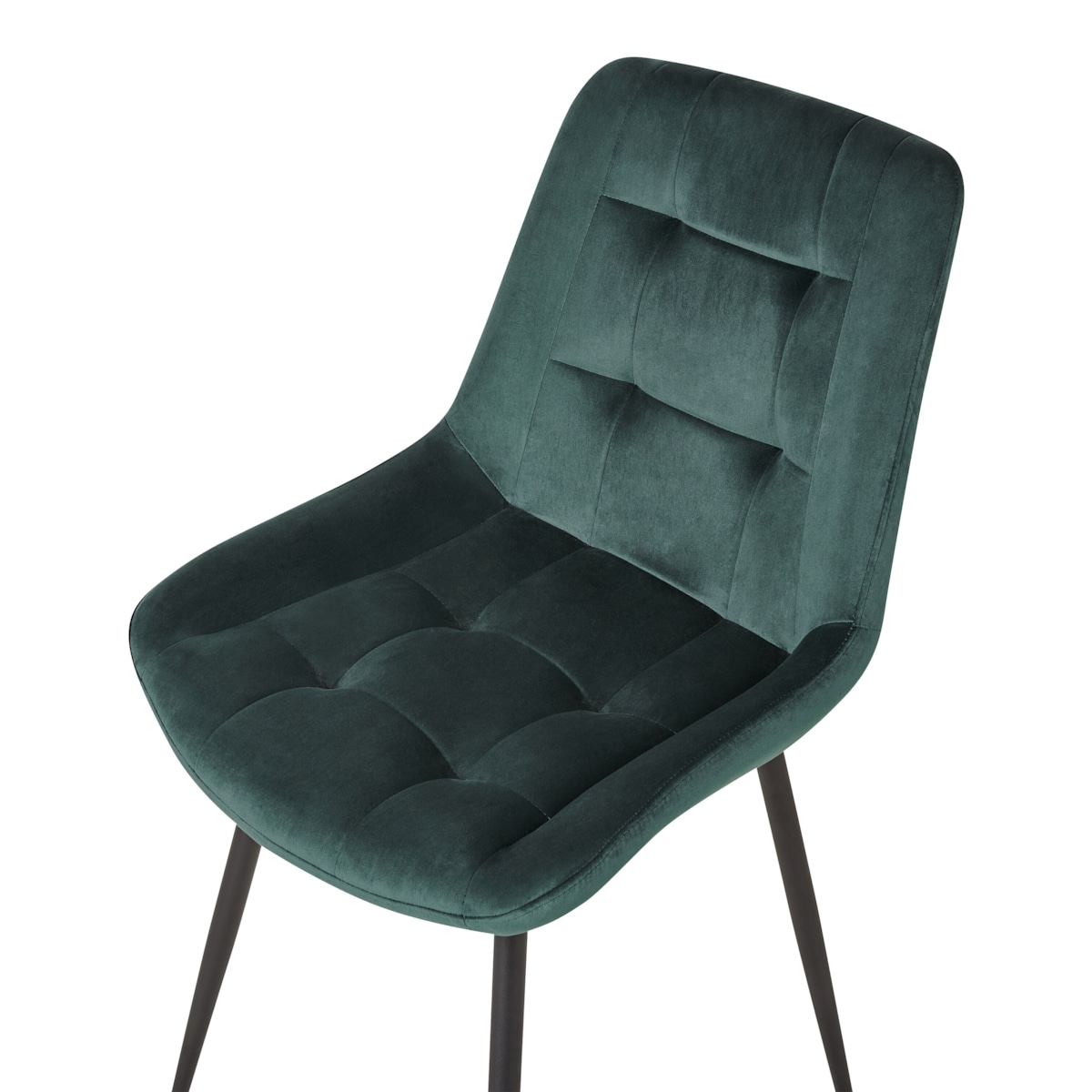 Zestaw 2 krzeseł do jadalni welurowy ciemnozielony MELROSE