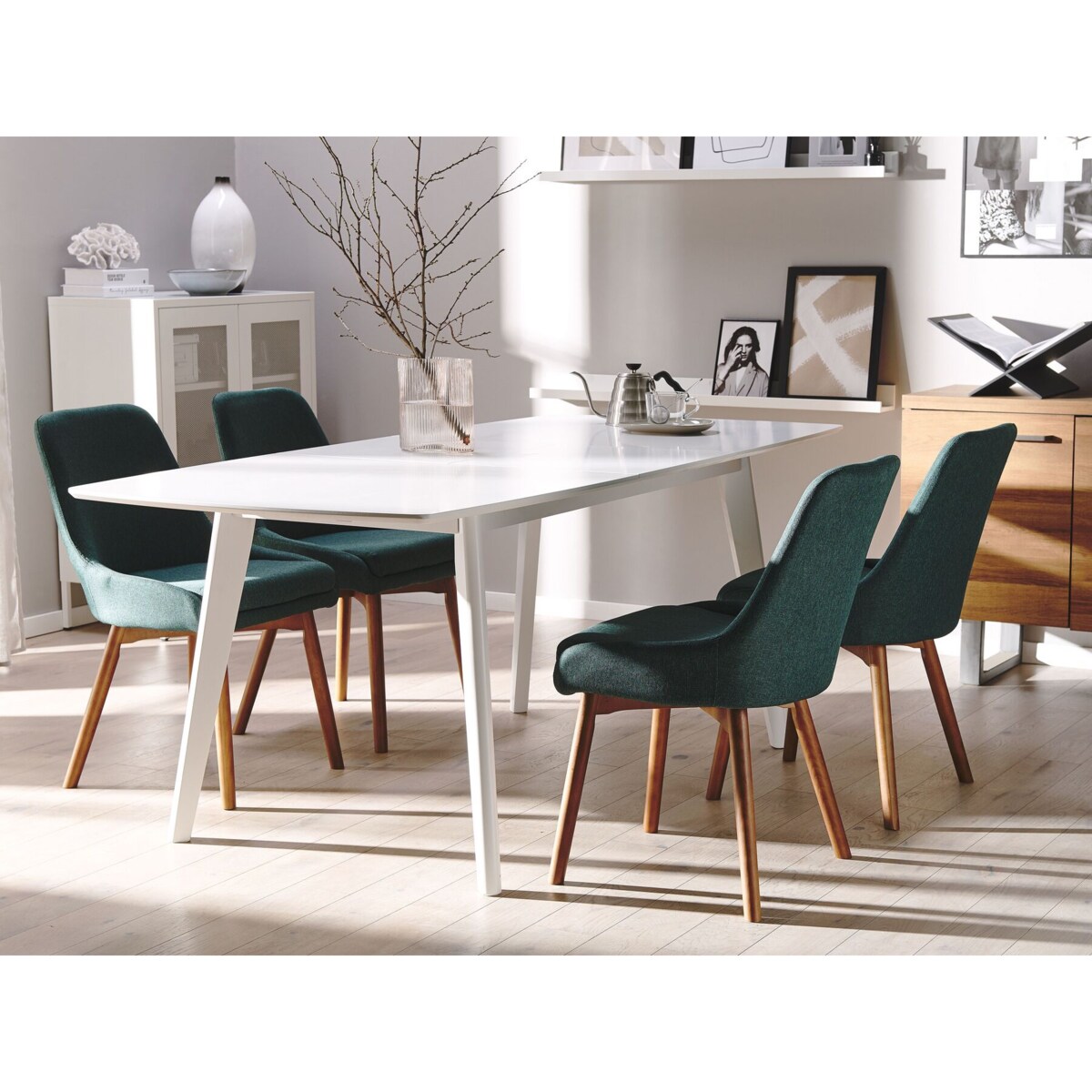 Zestaw 2 krzeseł do jadalni zielony MELFORT