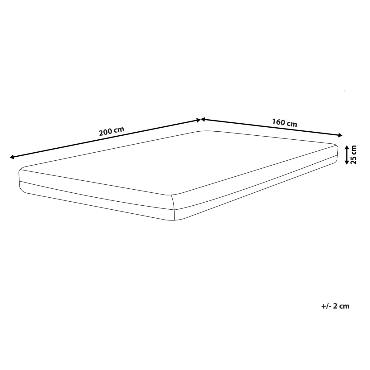 Materac termoelastyczny żelowy SPONGY H2/3 średnio twardy 160 x 200 cm