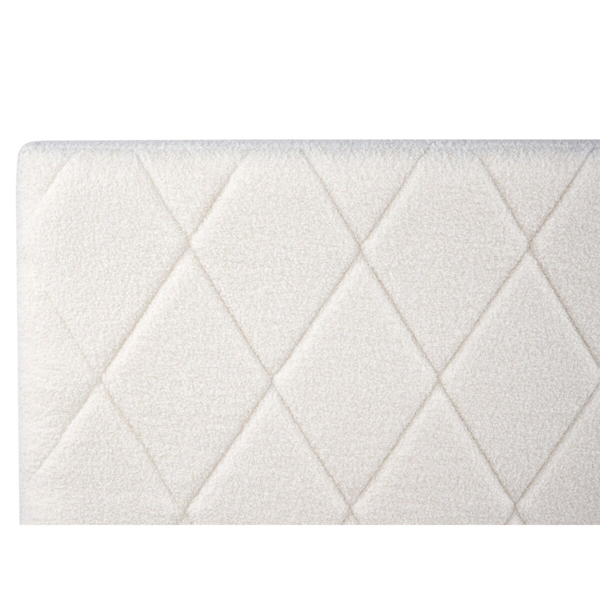 Łóżko z pojemnikiem Boucle ROCHEFORT 180 x 200 cm Złamana biel