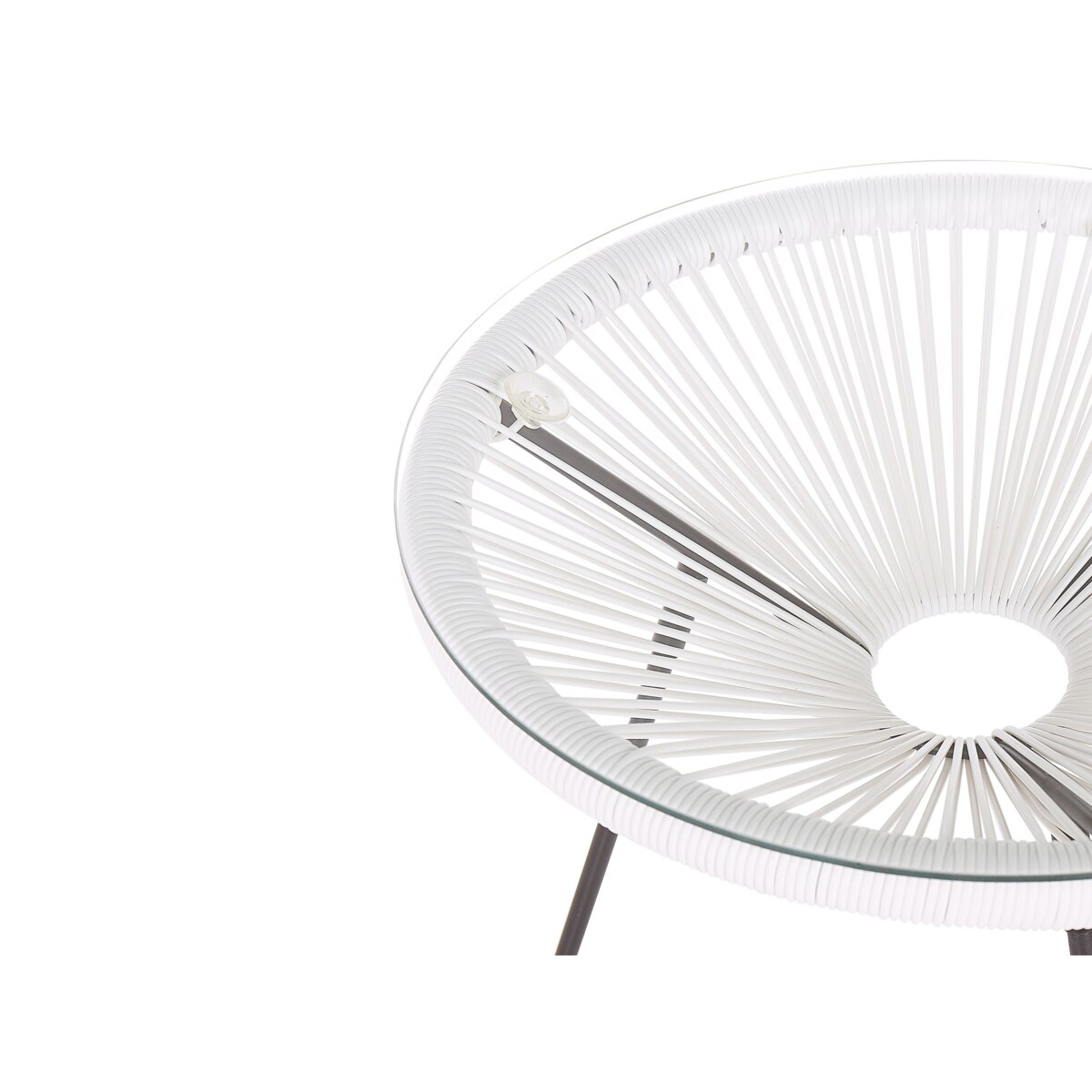 Zestaw mebli balkonowych z technorattanu biały ACAPULCO II