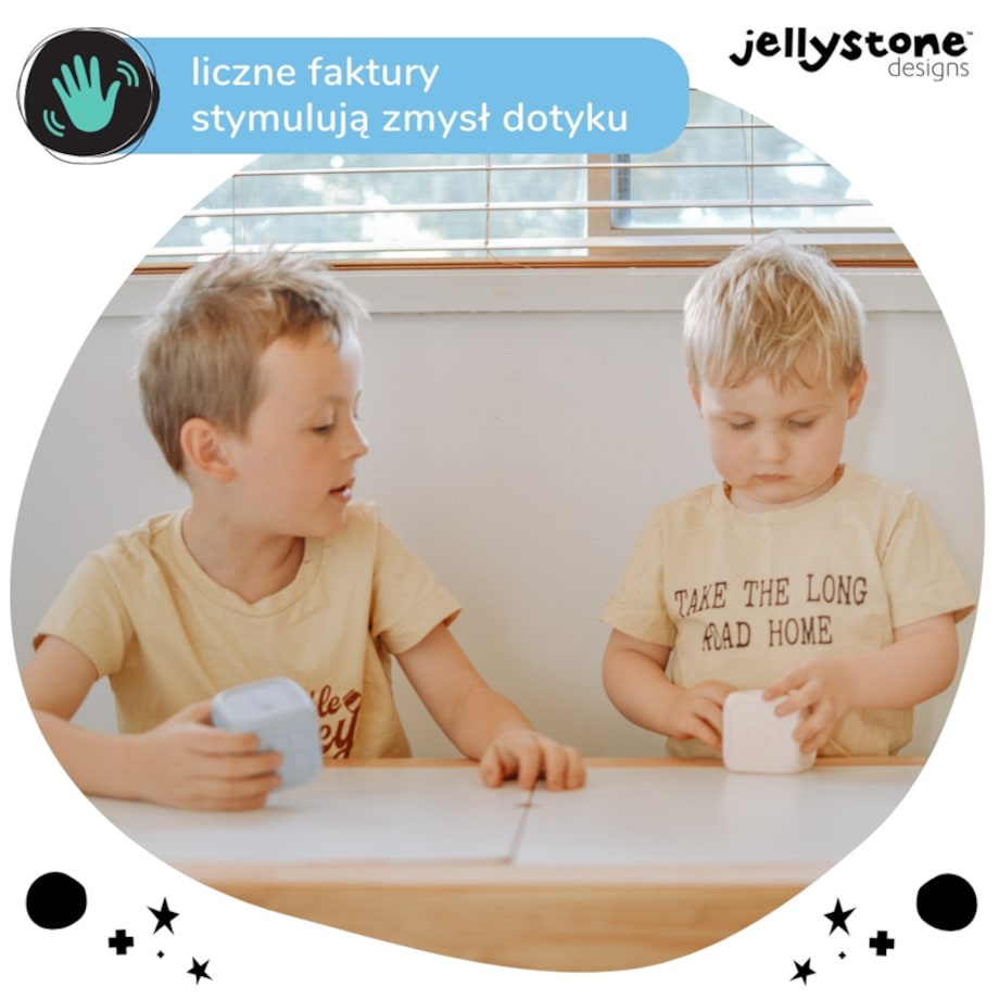 Kostki Edukacyjne, popielaty i śnieżnobiały, Jellystone Designs
