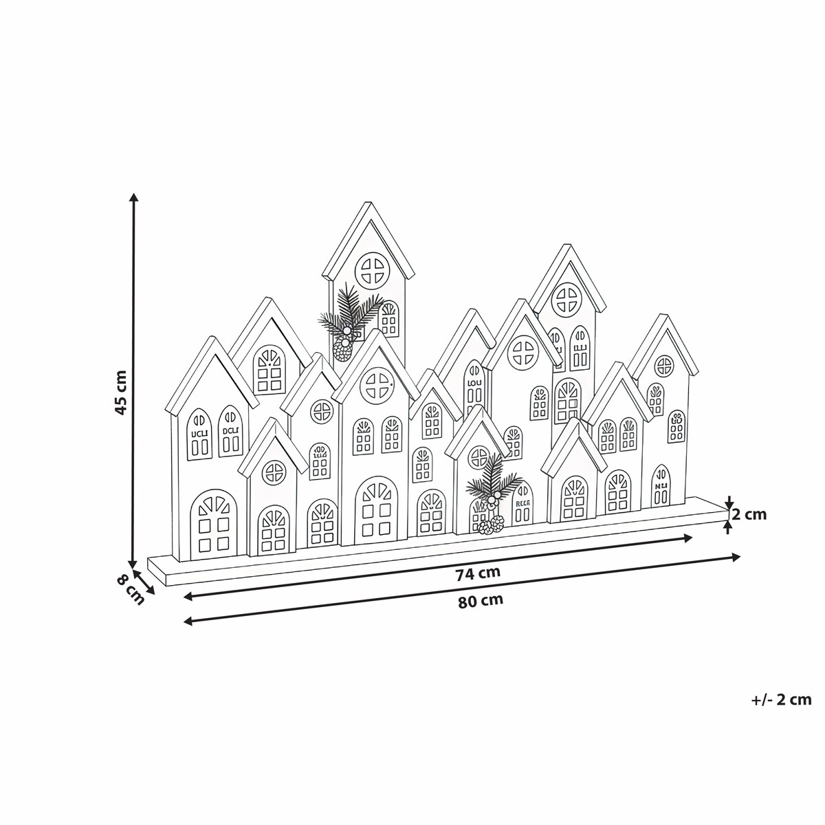 Dekoracja świąteczna LED MALLOS Domek 45 cm Brązowy