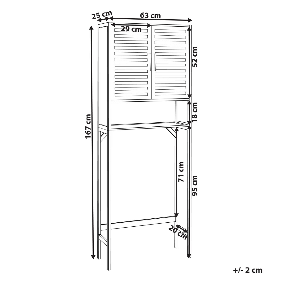 Szafka łazienkowa OKARCHE Bambus 63 cm Czarny