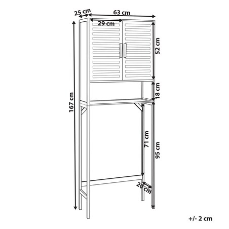Szafka łazienkowa OKARCHE Bambus 63 cm Czarny