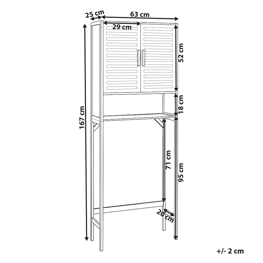 Szafka łazienkowa OKARCHE Bambus 63 cm Czarny
