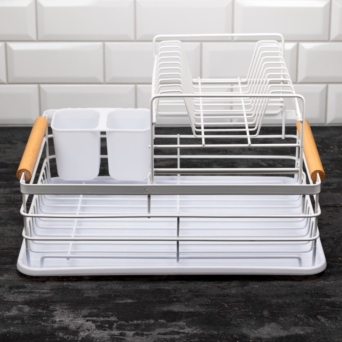 Suszarka do naczyń dwupoziomowa biała Ociekacz 43x32x27cm KINGHOFF