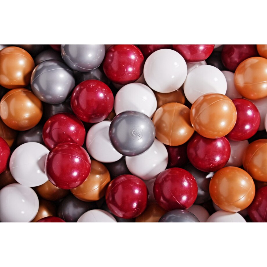 Zestaw Plastikowych Piłeczek 7cm dla Dzieci, Kulki do Basenu 50szt.: Złote/Białe/Srebrne/Perłowobordowe