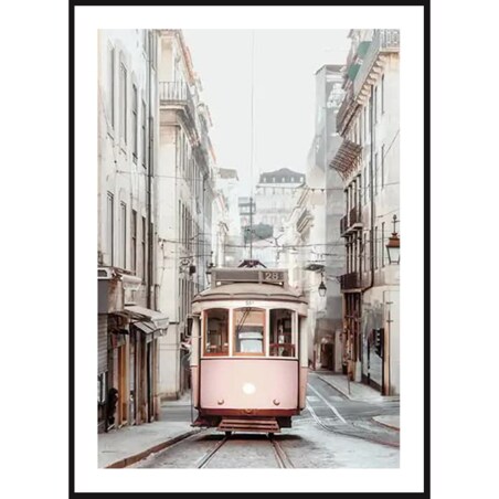 Poster Story, Plakat, Obraz - Różowy Tramwaj Miejski, wymiary 70 x 100 cm