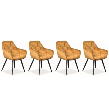 Zestaw krzeseł CHERRY VELVET 4 szt curry
