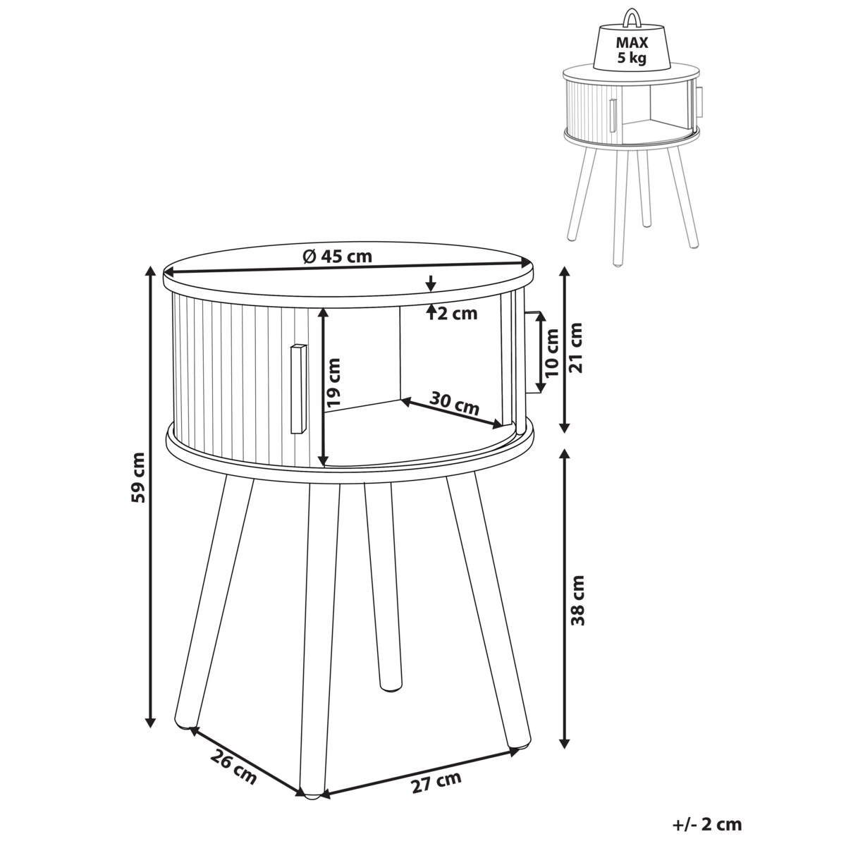 Szafka nocna Jasne drewno SELAH