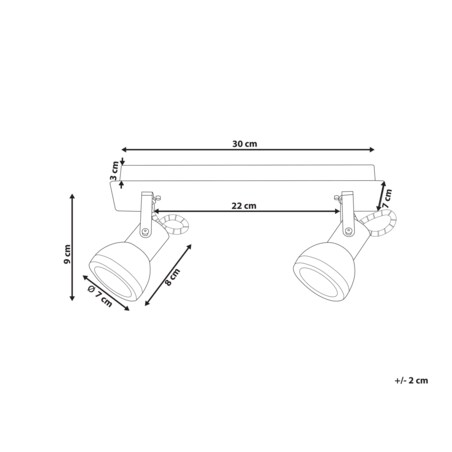 Lampa sufitowa 2-punktowa prostokątna metalowa czarna z miedzianym BARO