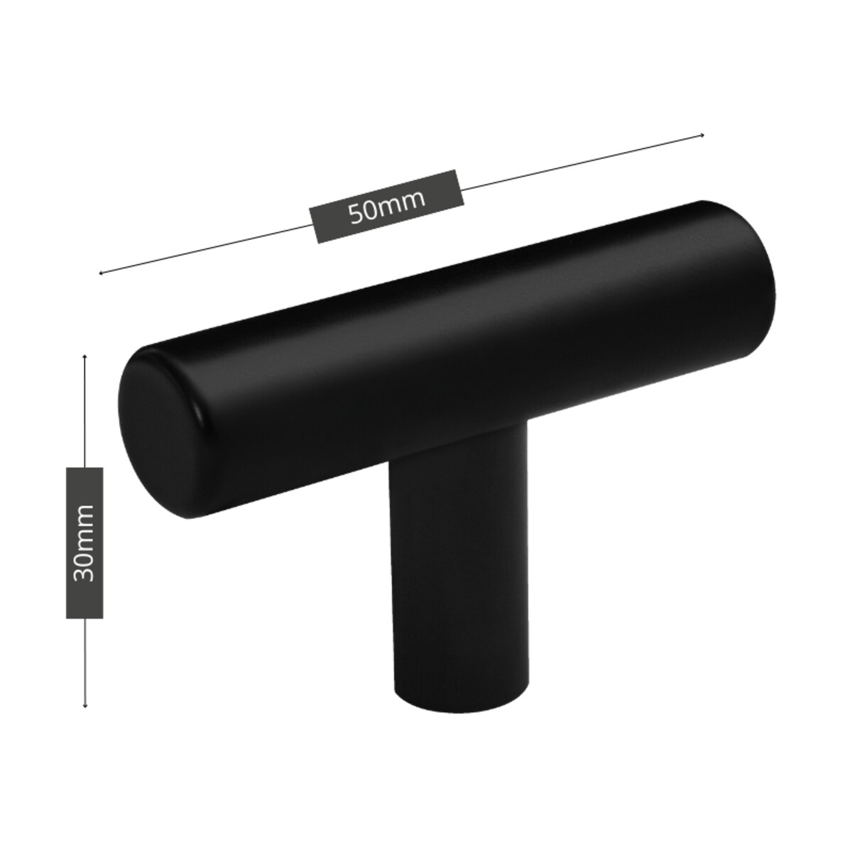 Gałka meblowa czarna klasyczna podłużna uchwyt meblowy loft