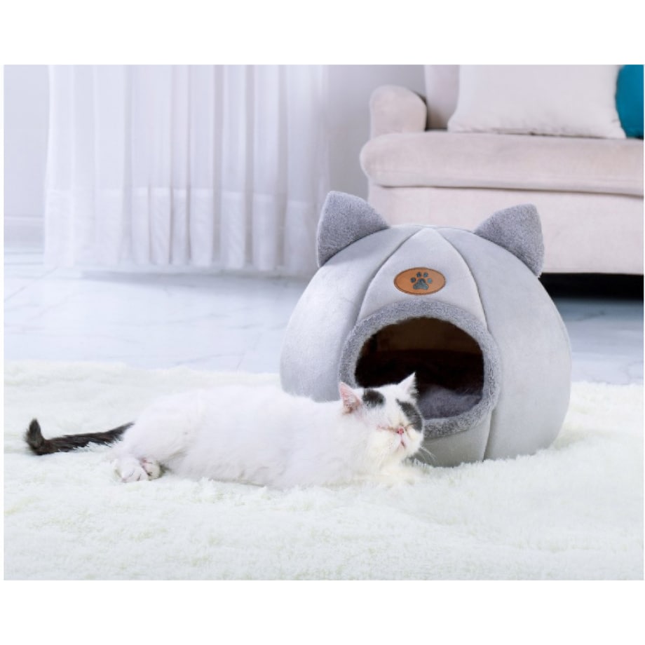 Budka dla kota psa legowisko szare