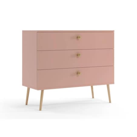 Komoda LEBEL 2 z szufladami 100cm różowa
