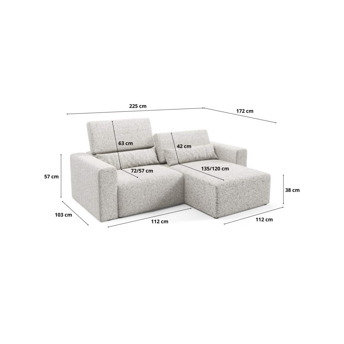 Narożnik Posejdon L modułowy premium Kolor: Puente 92