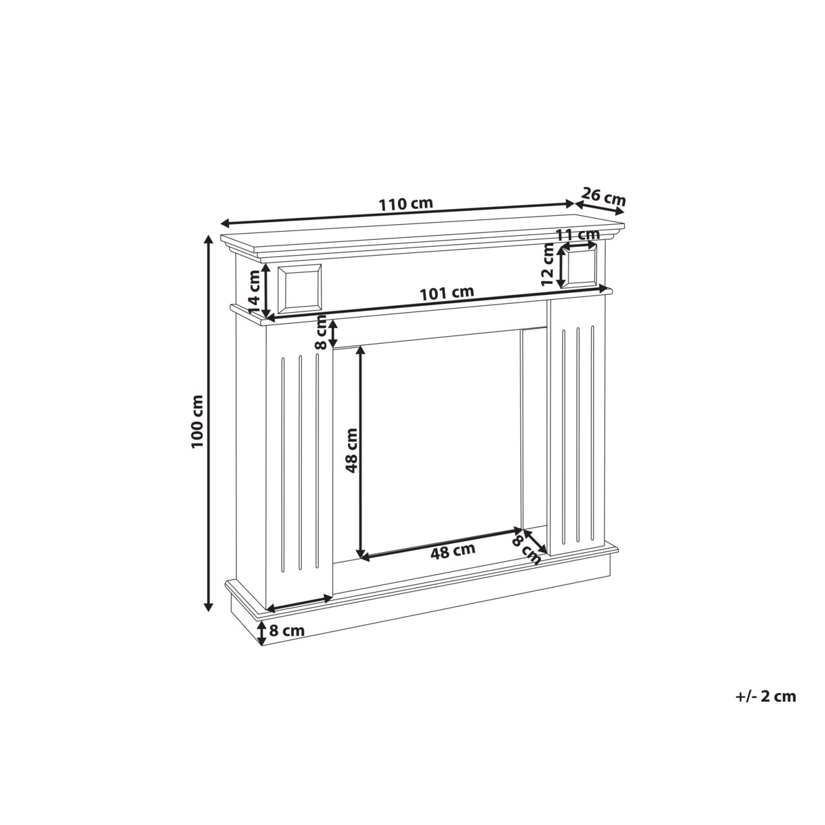 Portal kominkowy czarny TUMARE
