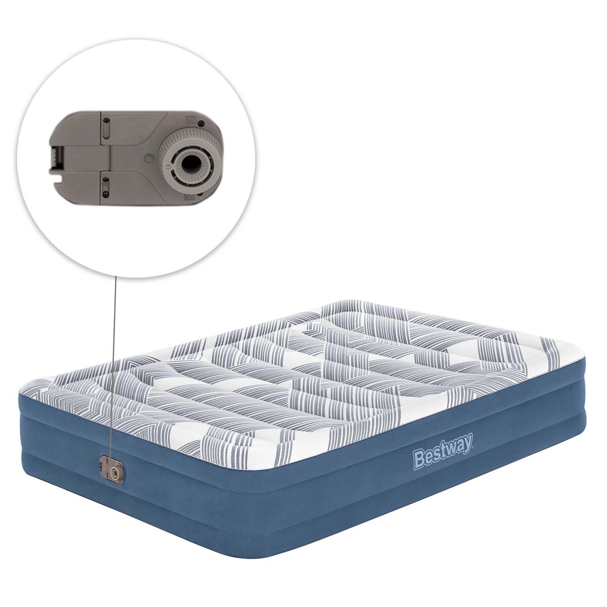 Materac dmuchany Bestway dwuosobowy z wbudowaną pompką 203x152x36 cm