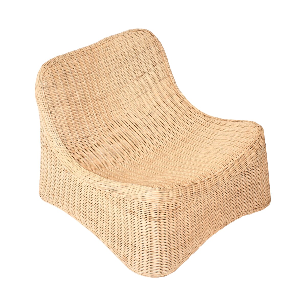 Fotel ogrodowy z otomaną AIGANI Rattan Naturalny