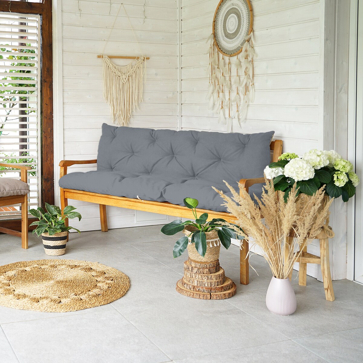 Poduszki na meble ogrodowe UV odporne, 100x50x50 cm, Grafit