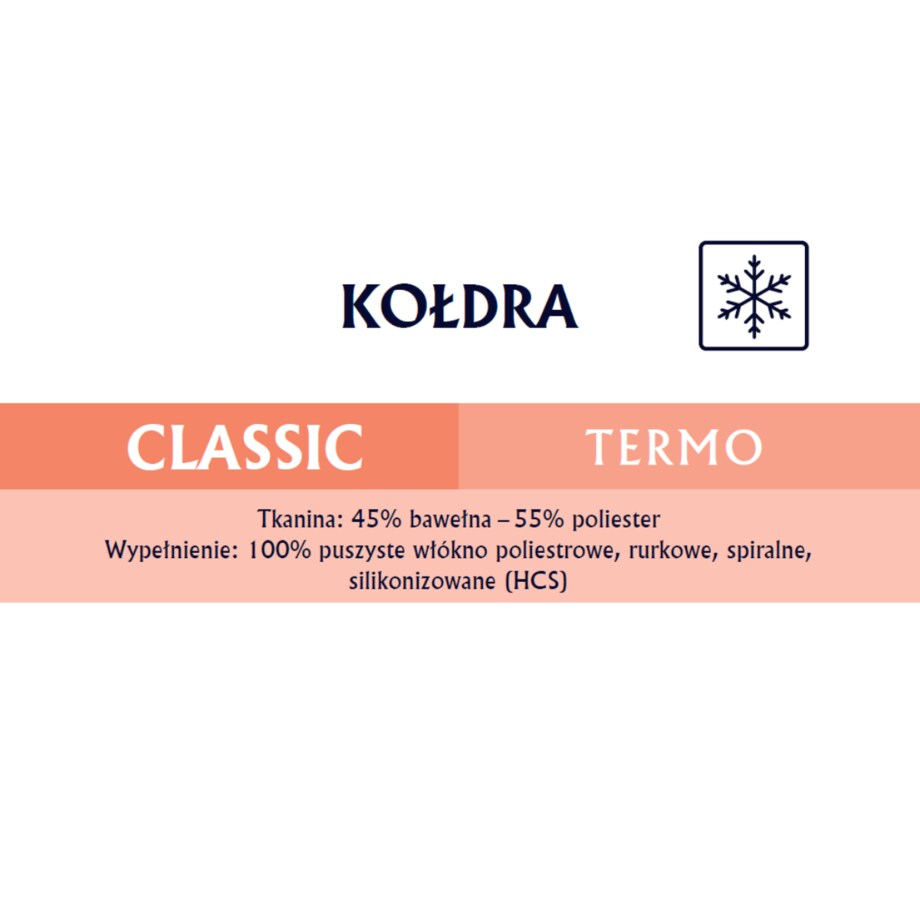 Kołdra zimowa 135x200 CLASSIC TERMO Senna Home Biała