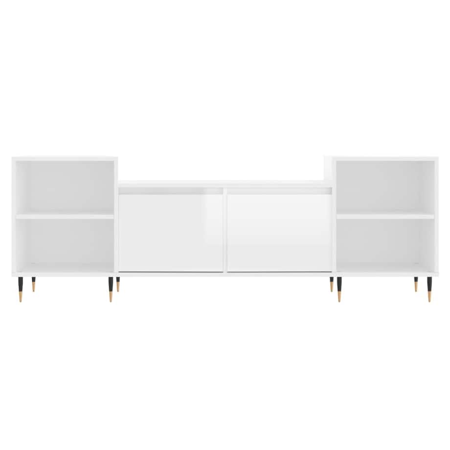 vidaXL Szafka pod TV, wysoki połysk, biała, 160x35x55 cm