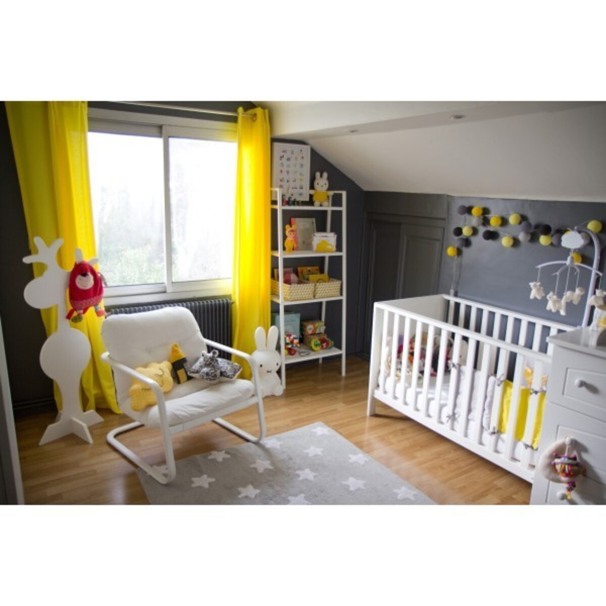 Dywan Bawełniany Grey Stars White 120x160 cm Lorena Canals