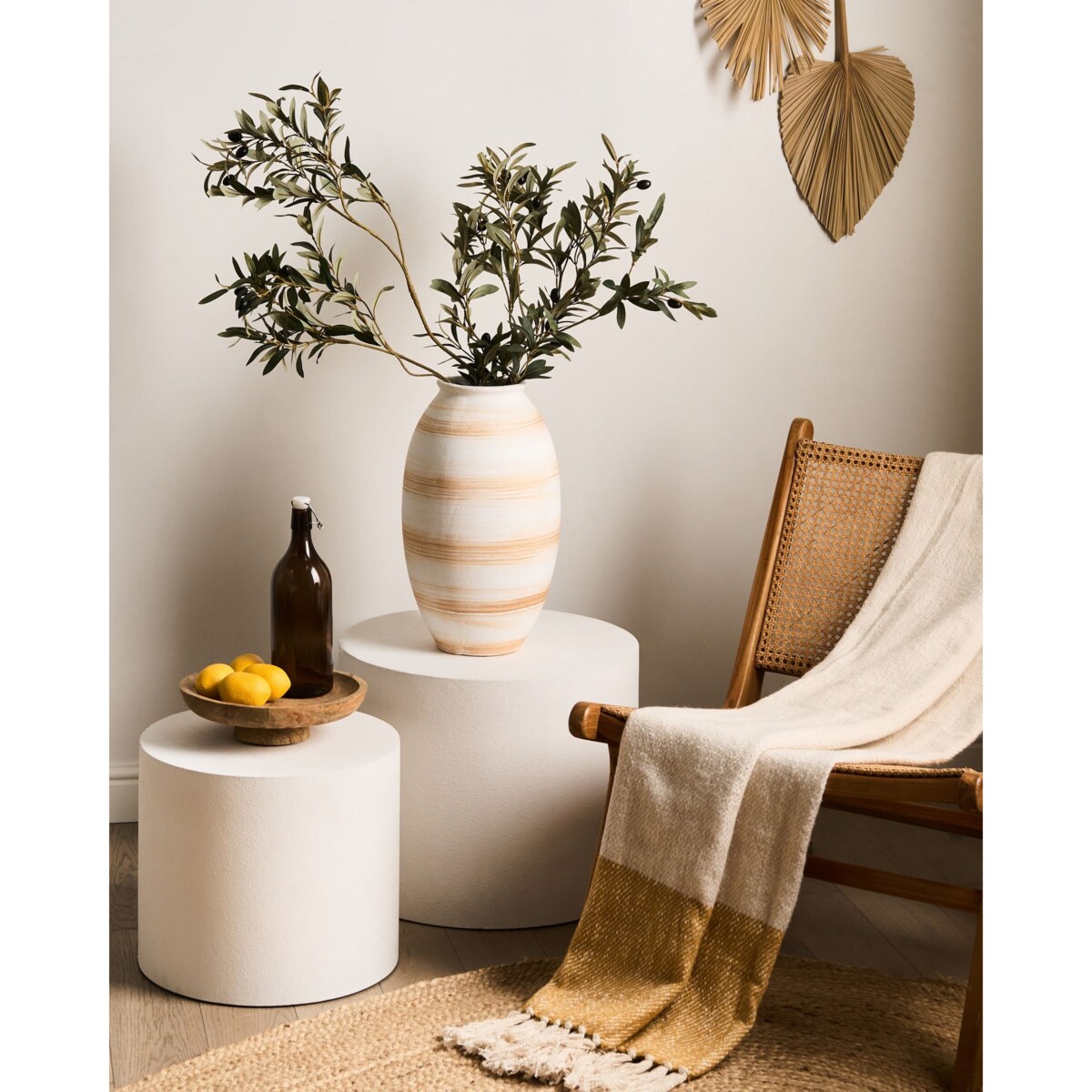 Wazon na kwiaty ZERVATA 42 cm Złamana biel