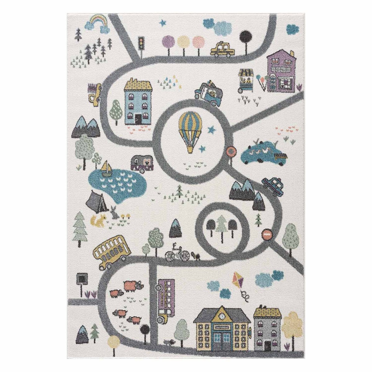 Dywan do pokoju dziecięcego Ulica Droga Animai 9376 Kremowy 80x150