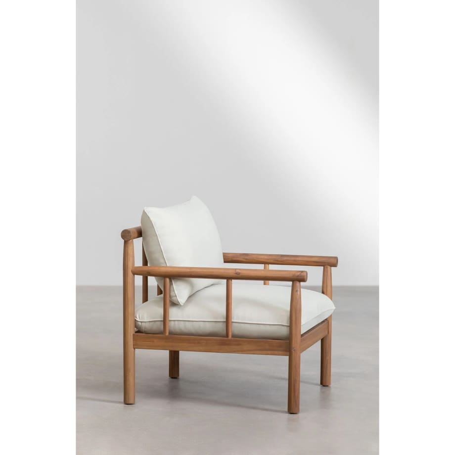 Zestaw ogrodowy: 5-osobowa sofa narożna, fotel i stolik kawowy z drewna akacjowego Melvin