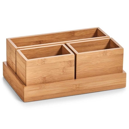 Pojemniki do przechowywania, organizery, 100% bambus - 4 elementy w komplecie, ZELLER