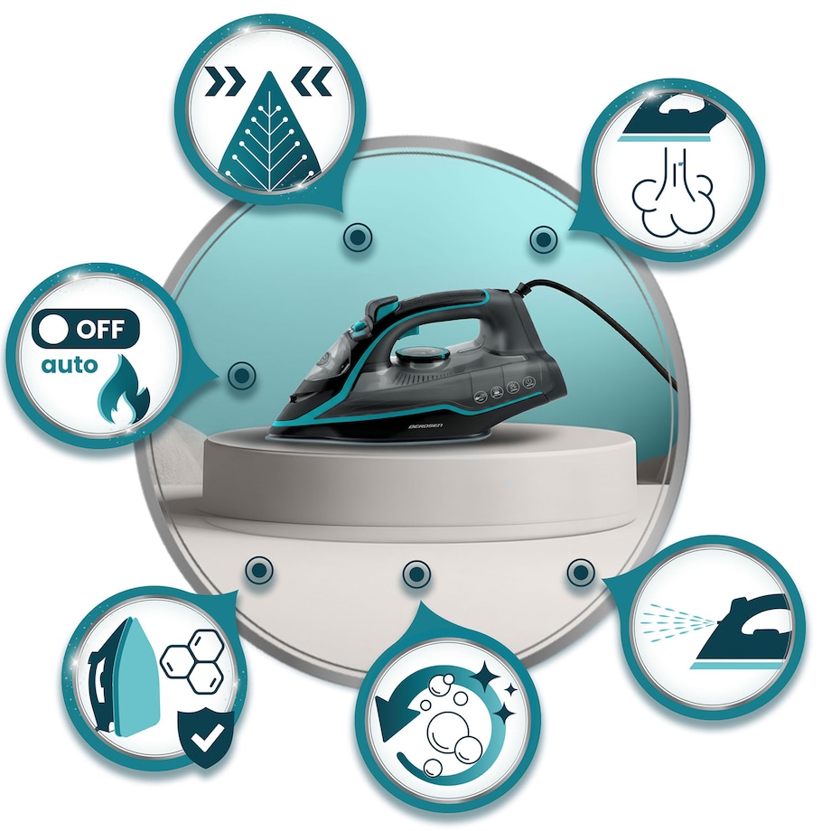 Żelazko parowe Berdsen BD-331 2600W ceramiczna powłoka praca w pionie 333101