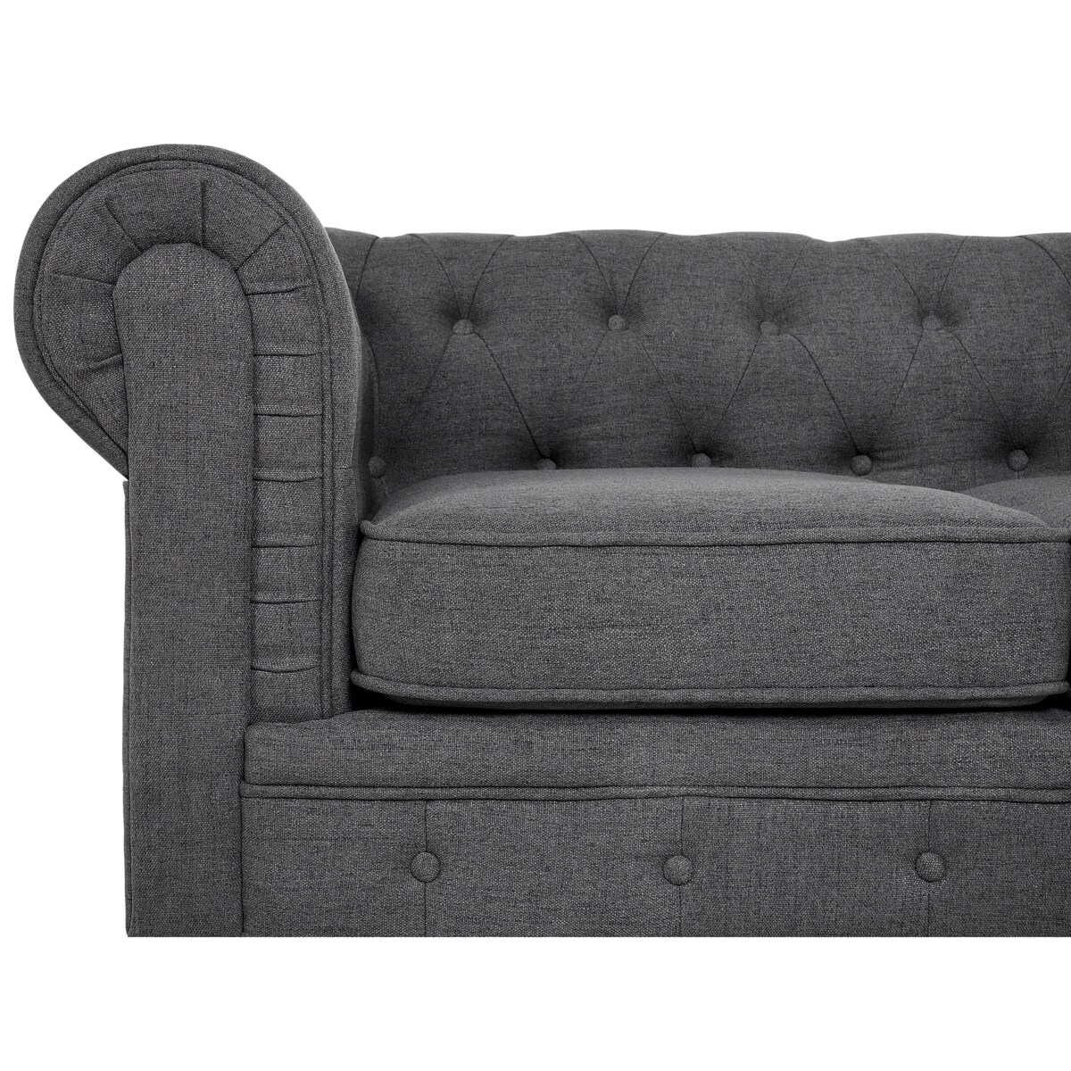 Sofa 3-osobowa szara CHESTERFIELD