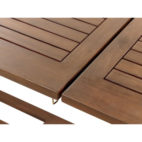 Rozkładany stół ogrodowy drewno akacjowe 160/220 x 90 cm ciemny AMANTEA