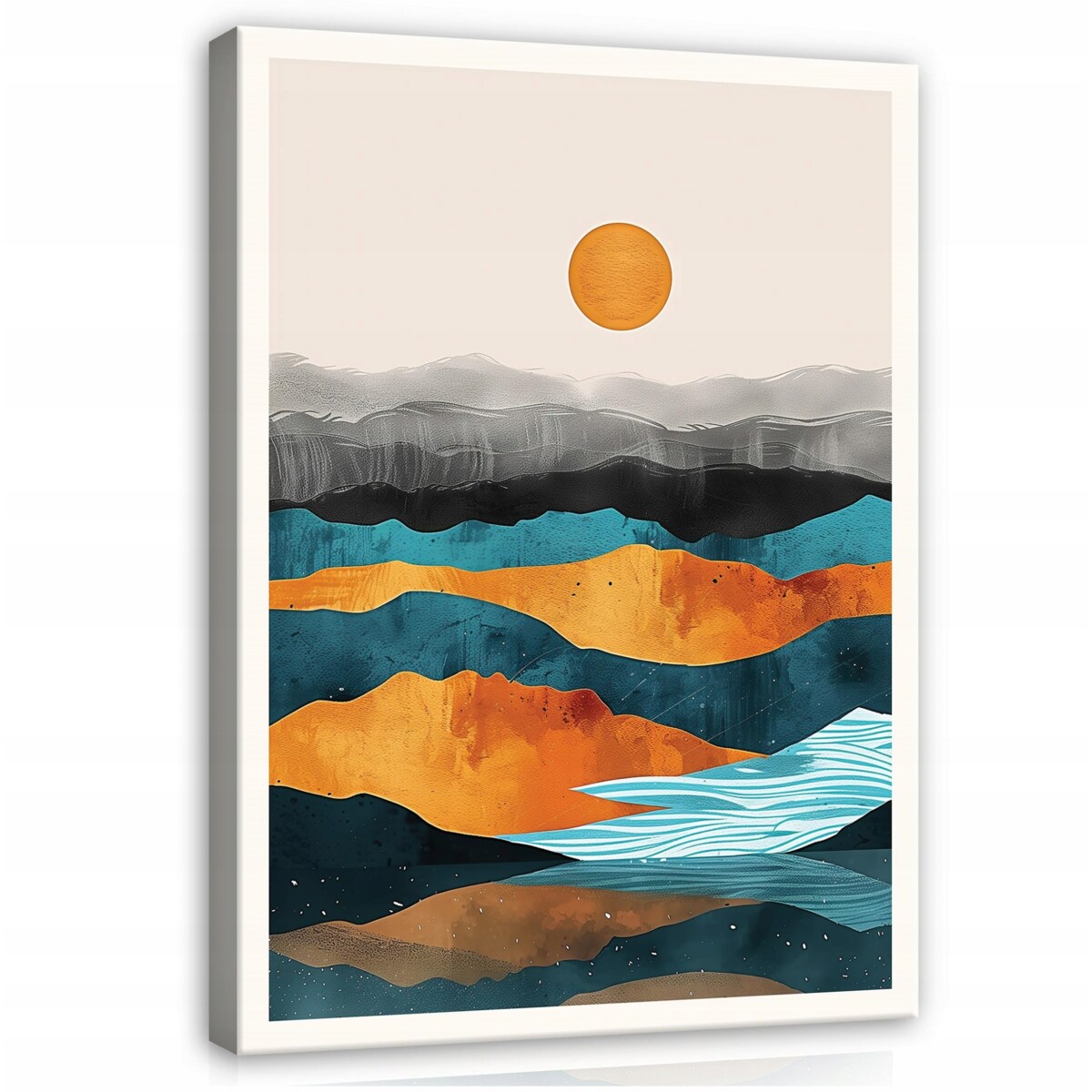 OBRAZ ABSTRAKCJA ZŁOTY TURKUS NA PŁÓTNIE ŚCIANĘ DO SYPIALNI SALONU 120x80