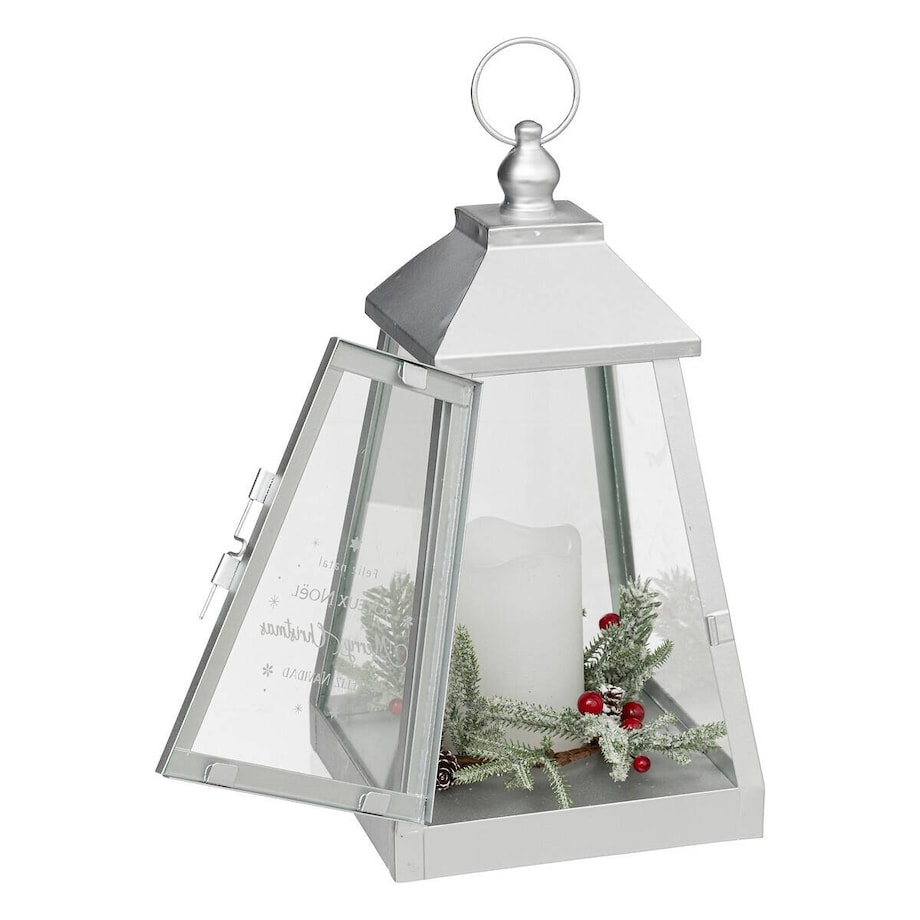 Lampion metalowy LED 32x17 cm EHRAM - II biały