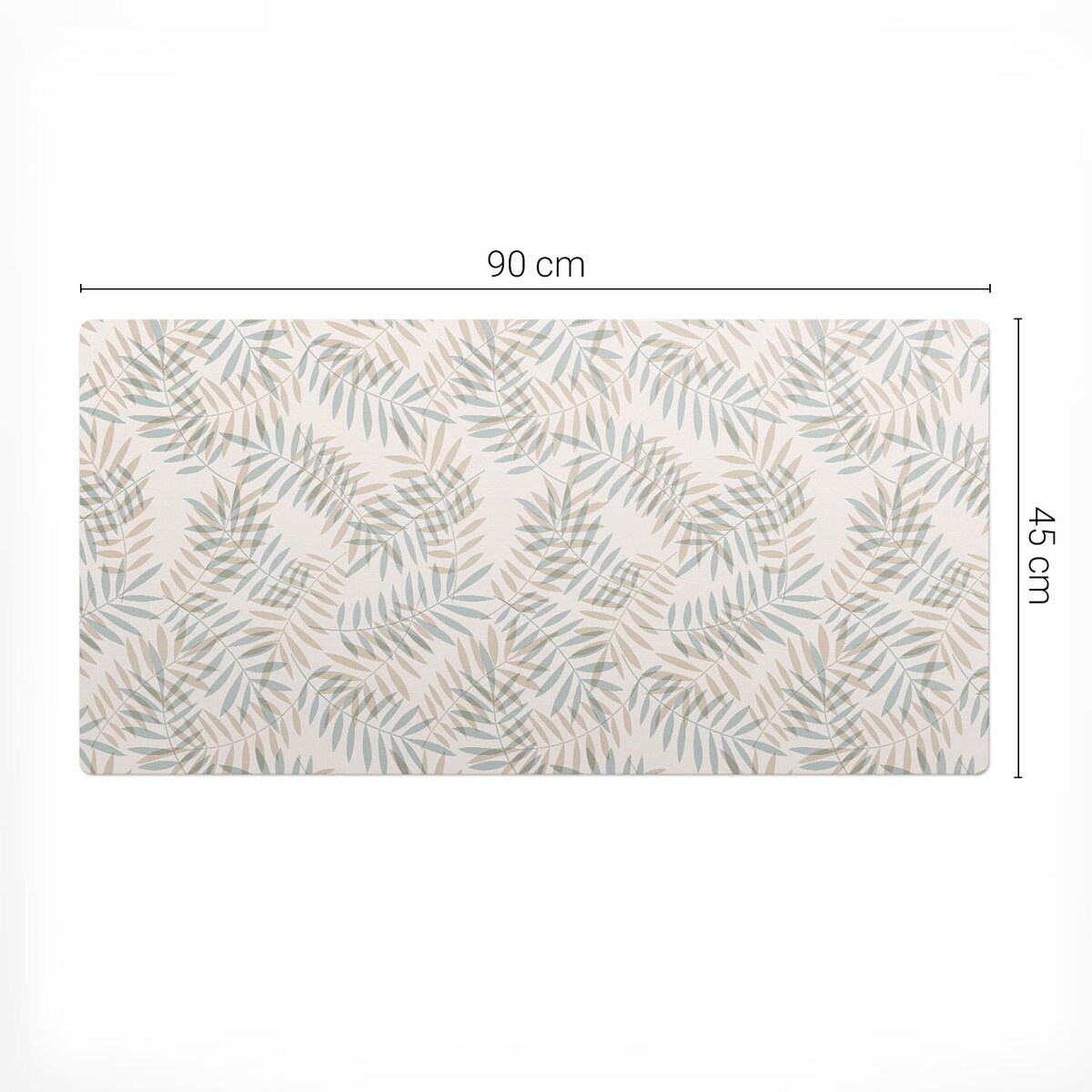 Beżowa mata na biurko Liście w pastelach, 90x45 cm
