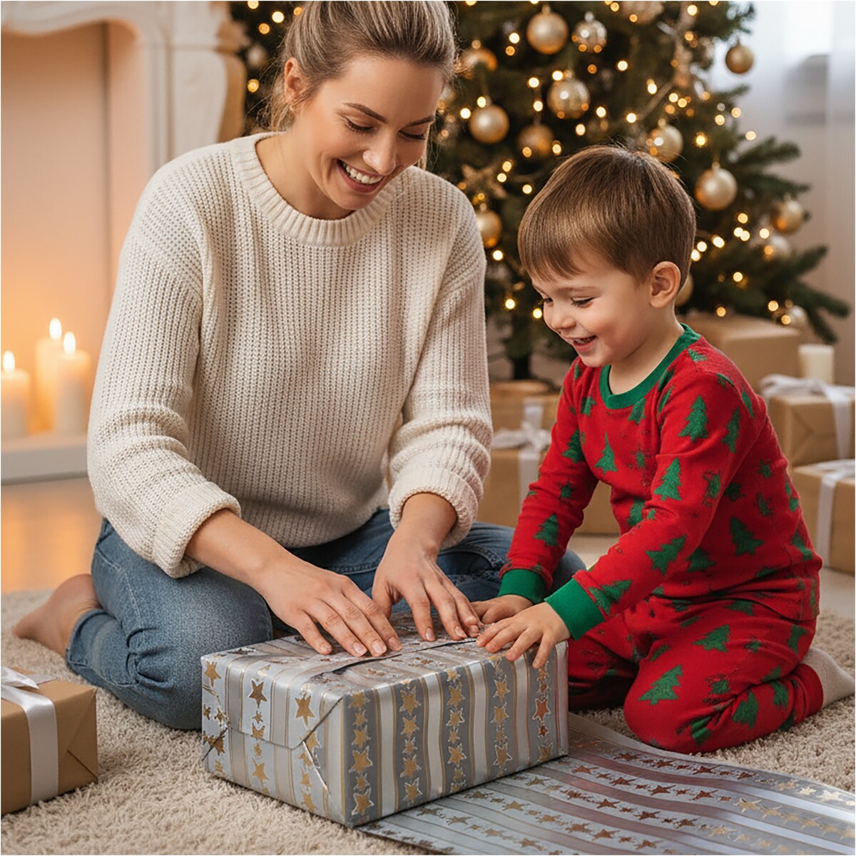 Papier prezentowy do pakowania prezentów 20 METRÓW MEGAROLKA Świąteczny Do Paczek Szwedzka Jakość