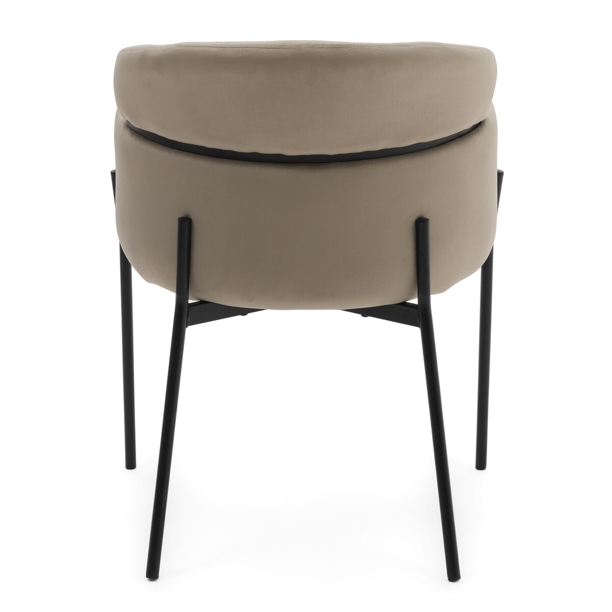 Krzesło tapicerowane welurowe do salonu BOLZANO ciemnobeżowe