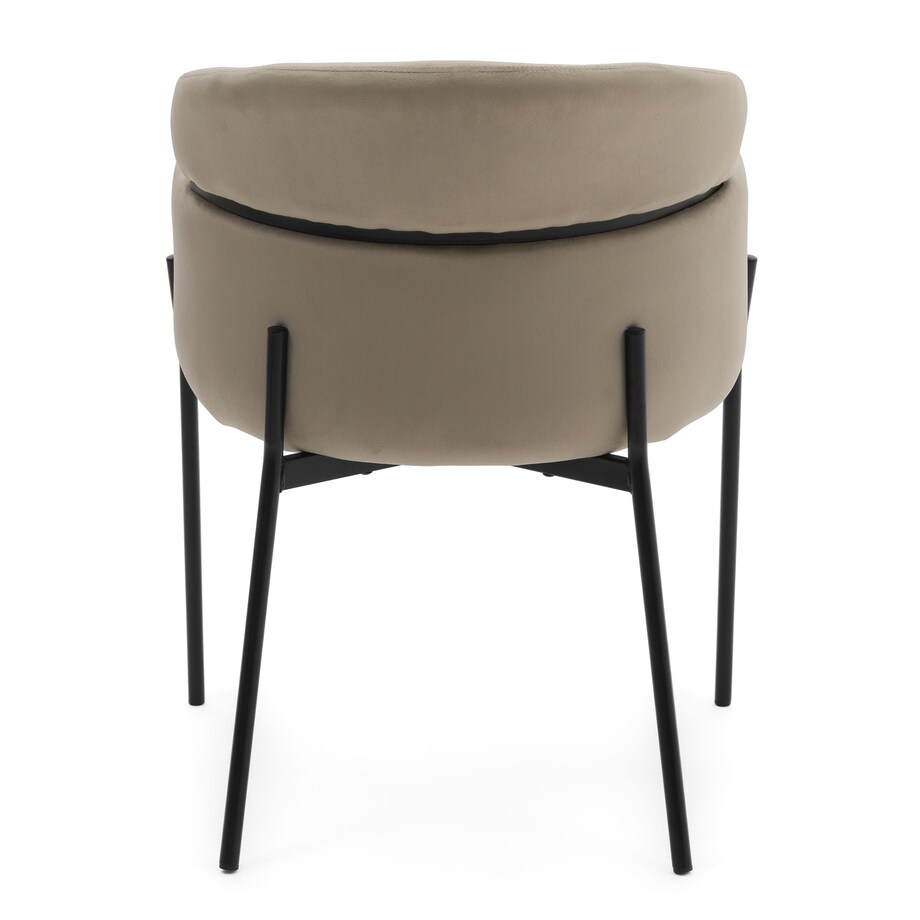 Krzesło tapicerowane welurowe do salonu BOLZANO ciemnobeżowe